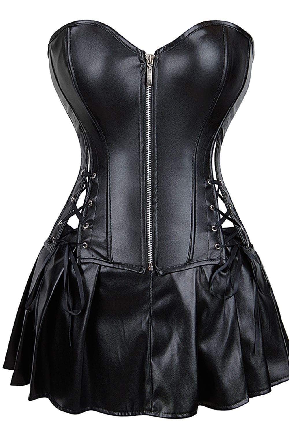 Faux Leather Corset & Skirt Set