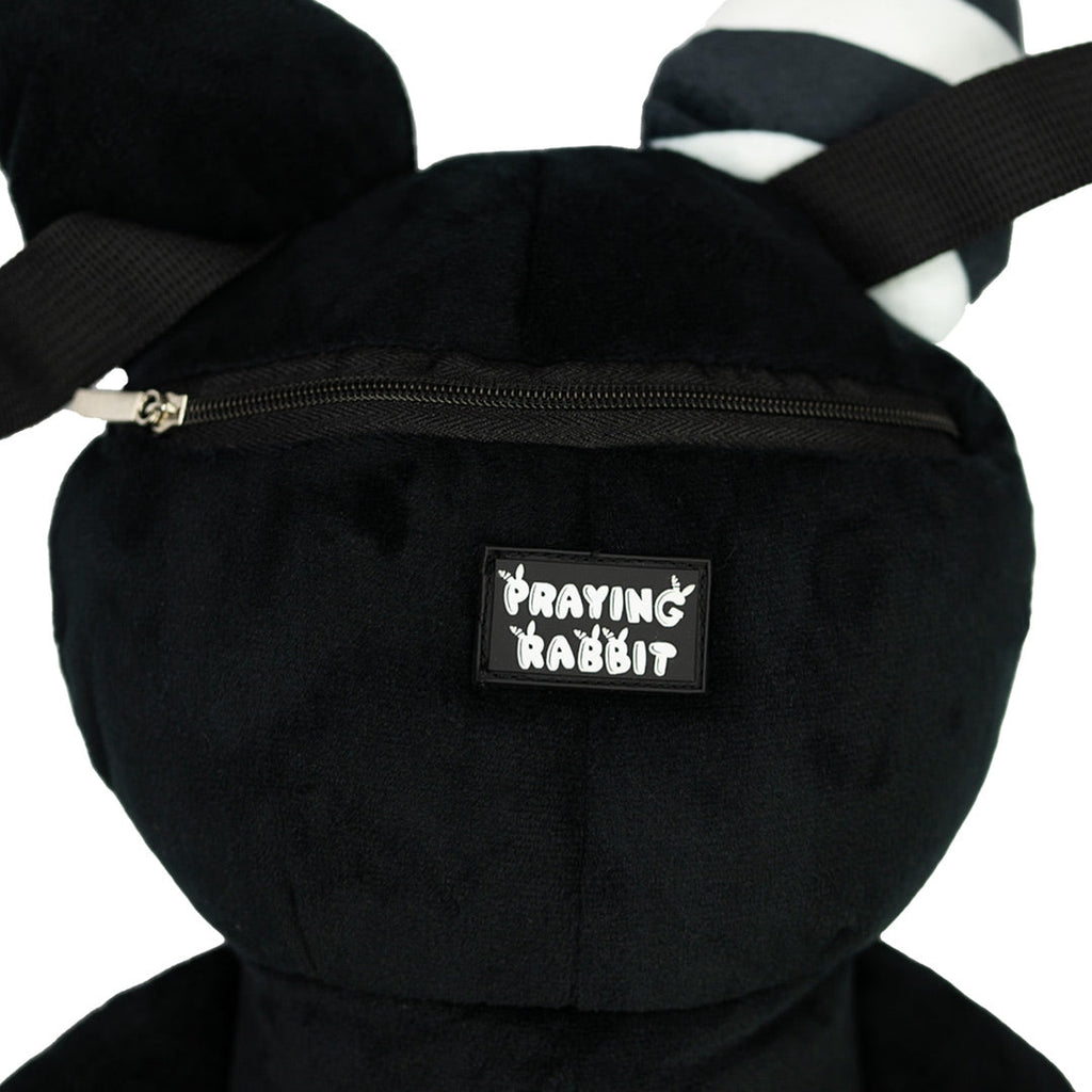 Rabbit Plush Backpack – Black (14”)