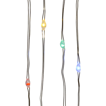 100-Light Battery Operated Multicolor Fairy Lights - Silver Wire