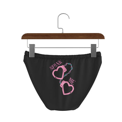 Black Heart Cuffs 'Spank Me' Panties