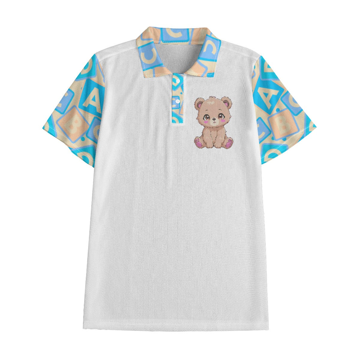 ABC Baby Bear White Men's Polo Shirt