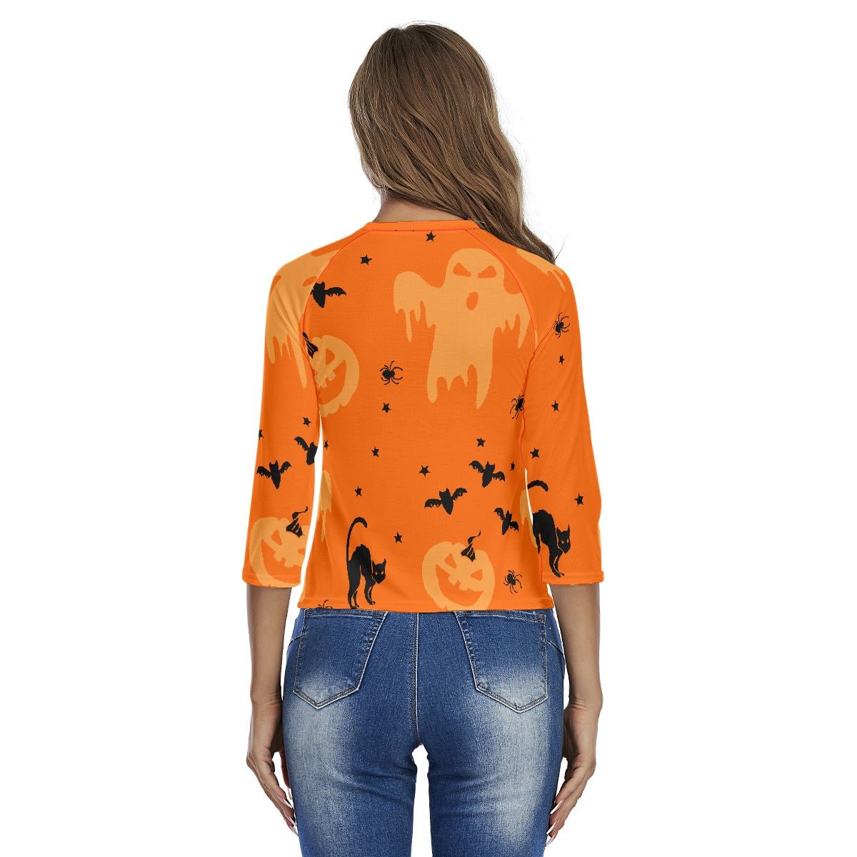 Orange Halloween Mid Sleeve Tee