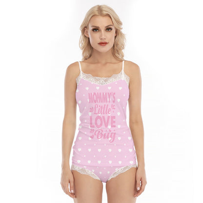 'Mommy's Little Love Bug' Pink Cami Lace Pajamas