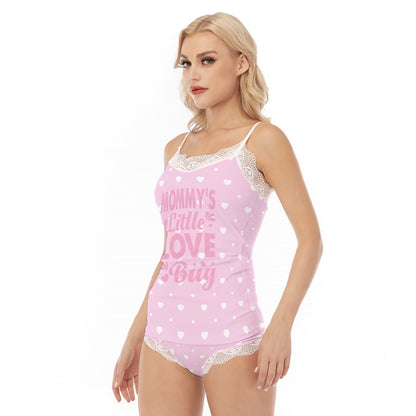 'Mommy's Little Love Bug' Pink Cami Lace Pajamas