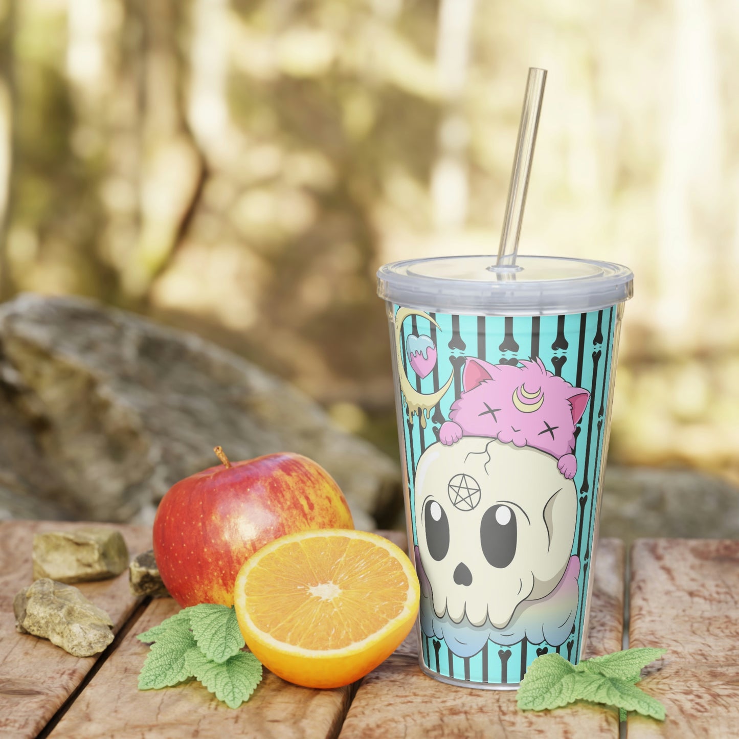 Kawaii Pastel Goth Kitty Skull Tumbler