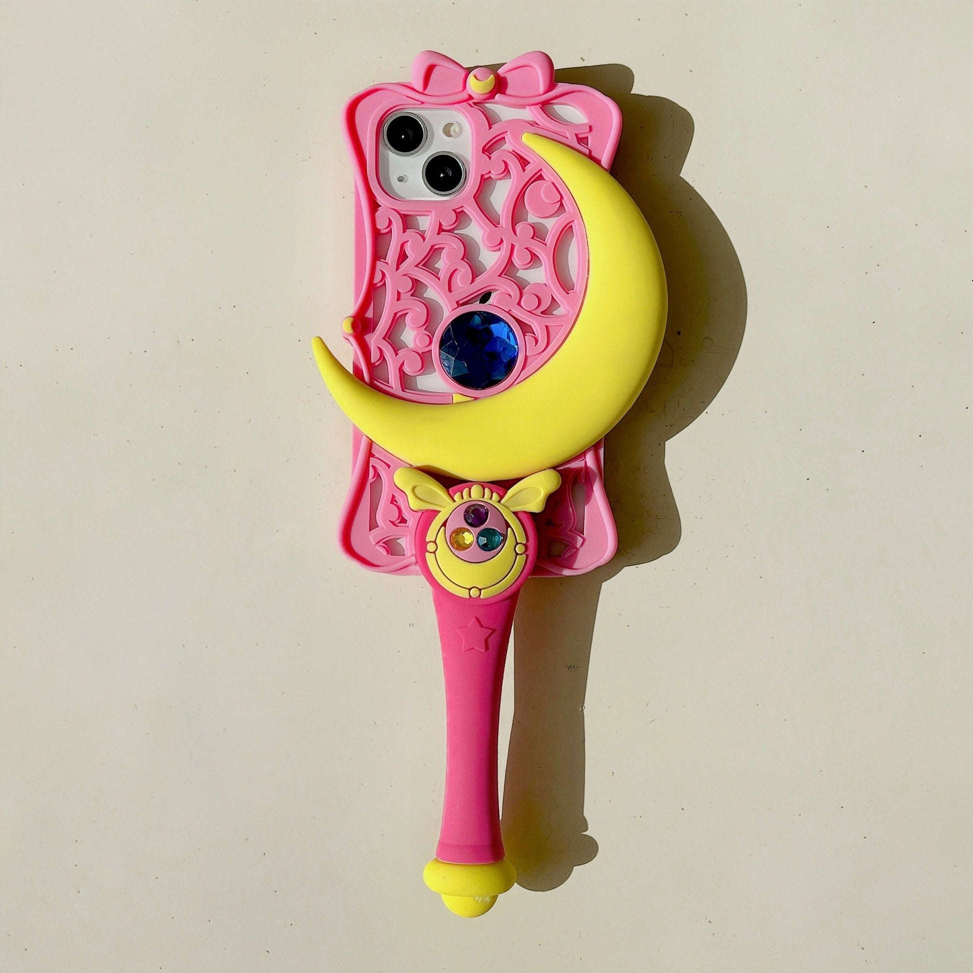 Kawaii Star Moon Stick Phone Case as picture