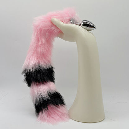 Kawaii Pink & Black Anal Tail (28 Colors)