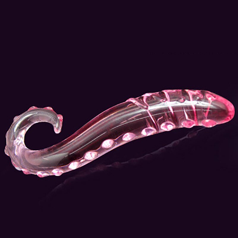 Pink Glass Tentacle Dildo Sky blue