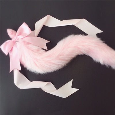 Lovely Soft Bow Anal Tail Pink