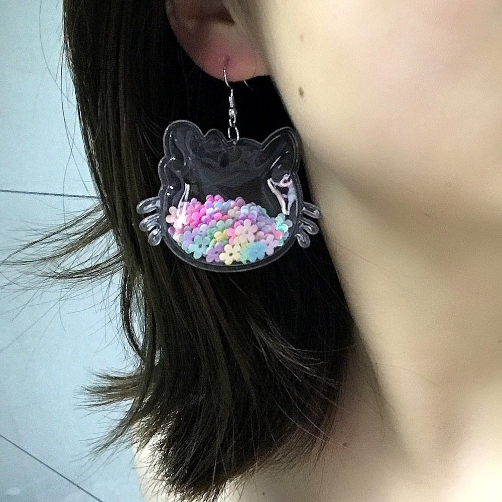 Kawaii Transparent Dangle Drop Earrings (Colors)