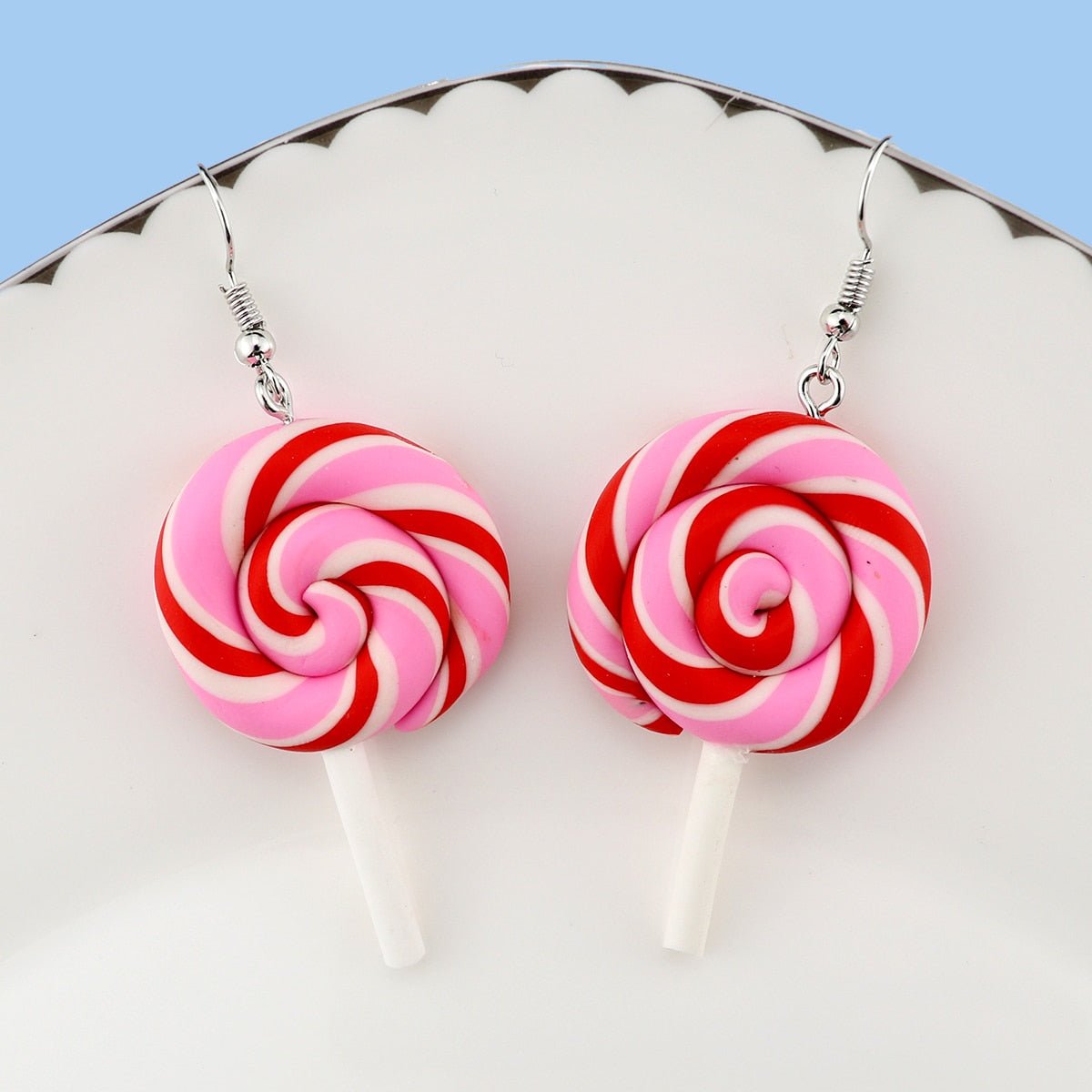 Rainbow Lollipop Drop Earrings silver G