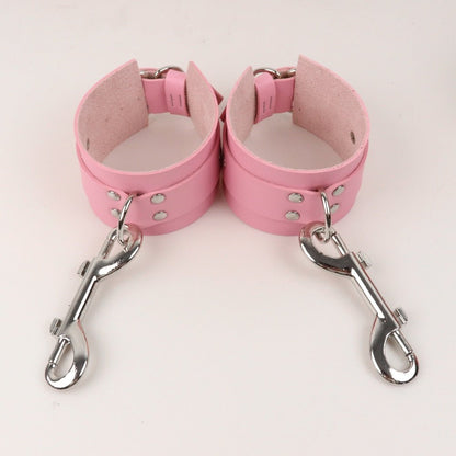 Pink Leather Body Harness style 4 one size