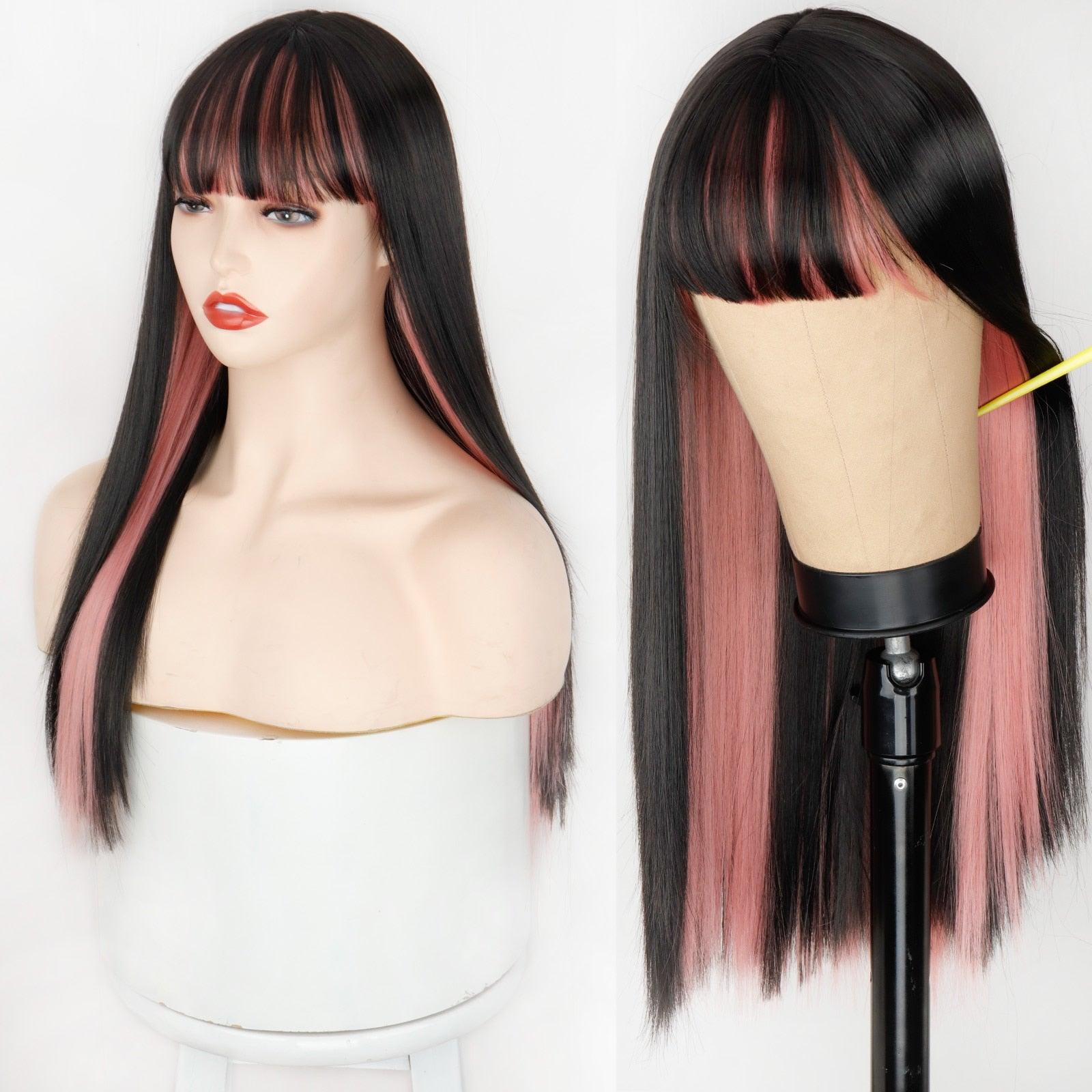 Pink and Black Wig