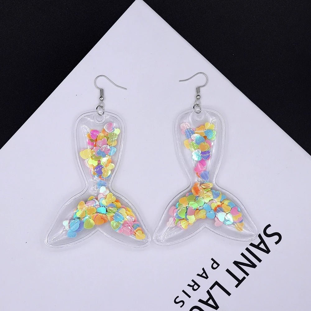 Kawaii Transparent Dangle Drop Earrings (Colors)