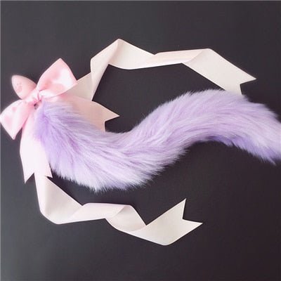Lovely Soft Bow Anal Tail Purple