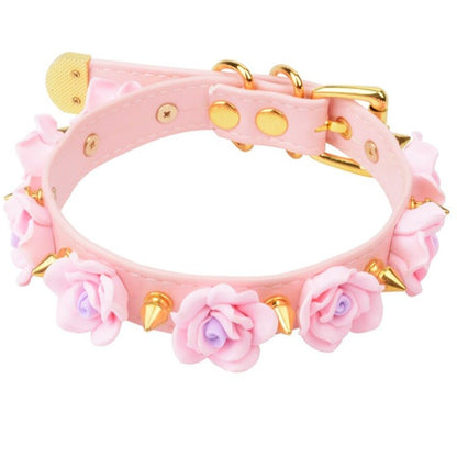 Pastel Goth Spiked Rose Collar (Colors)