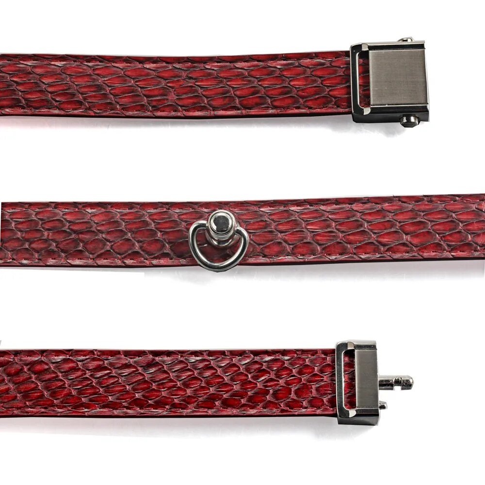 Snake Red Leather BDSM Collar