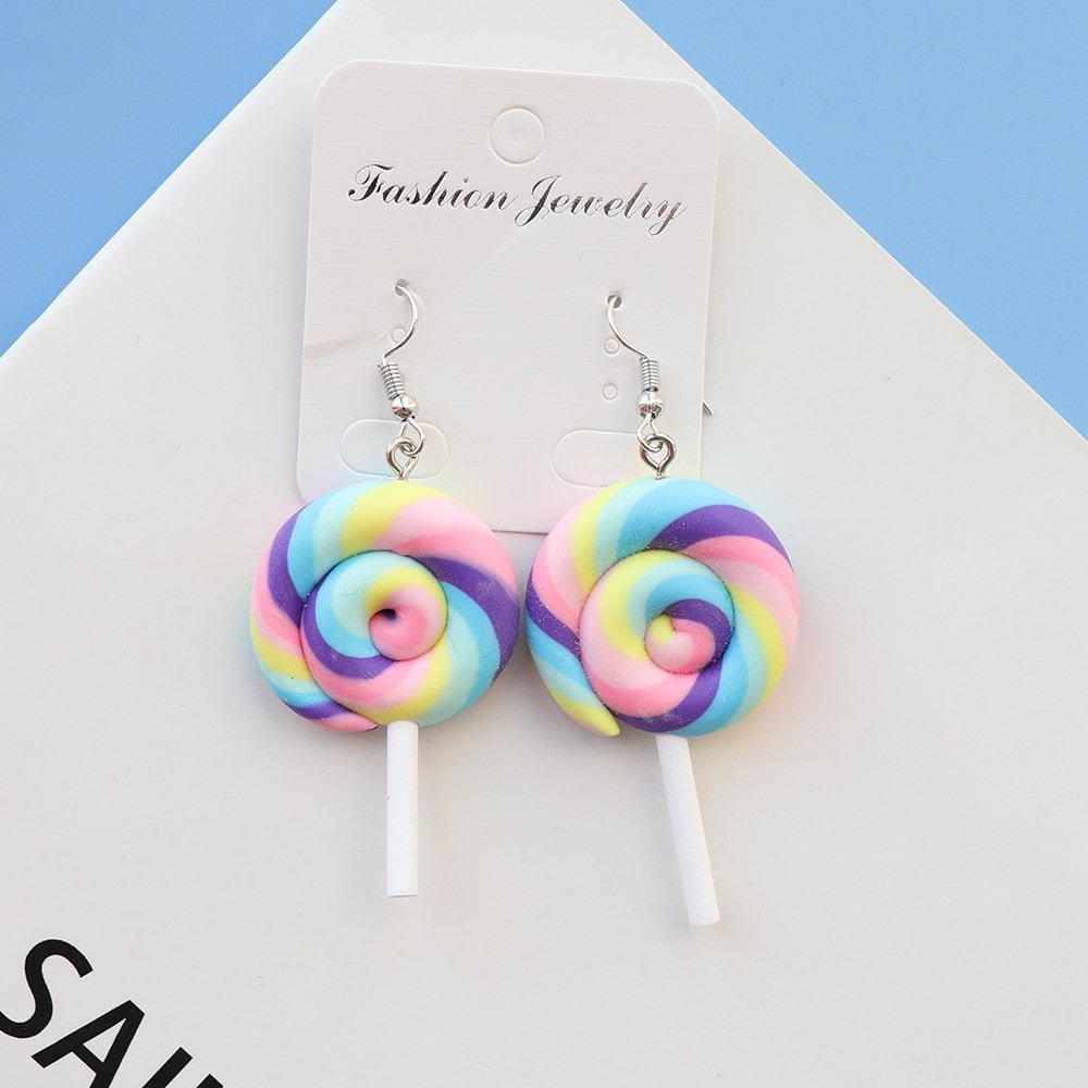 Rainbow Lollipop Drop Earrings