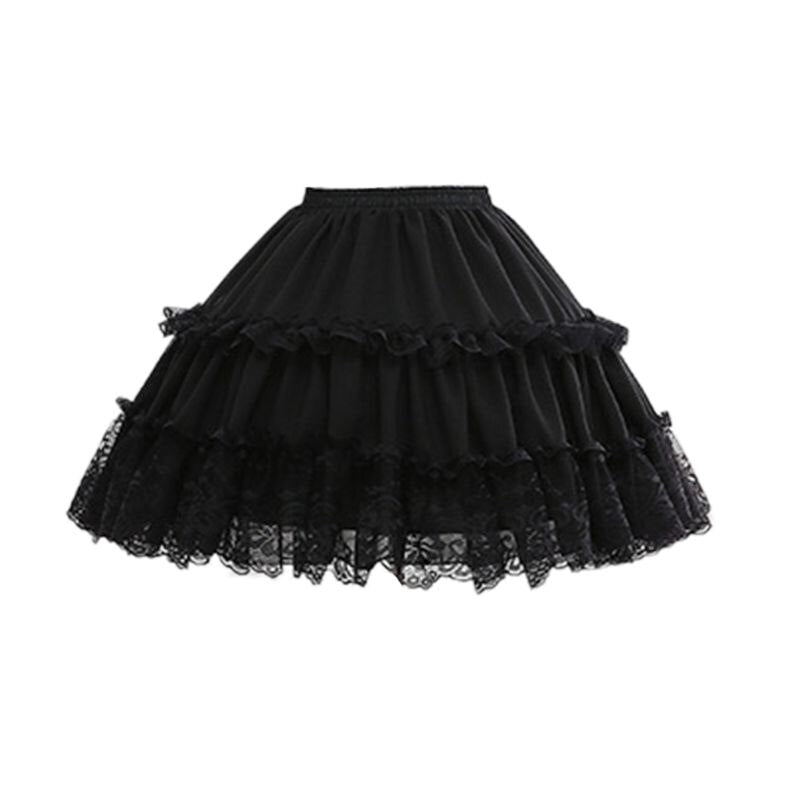 Lolita Short Petticoat Ruffles Black