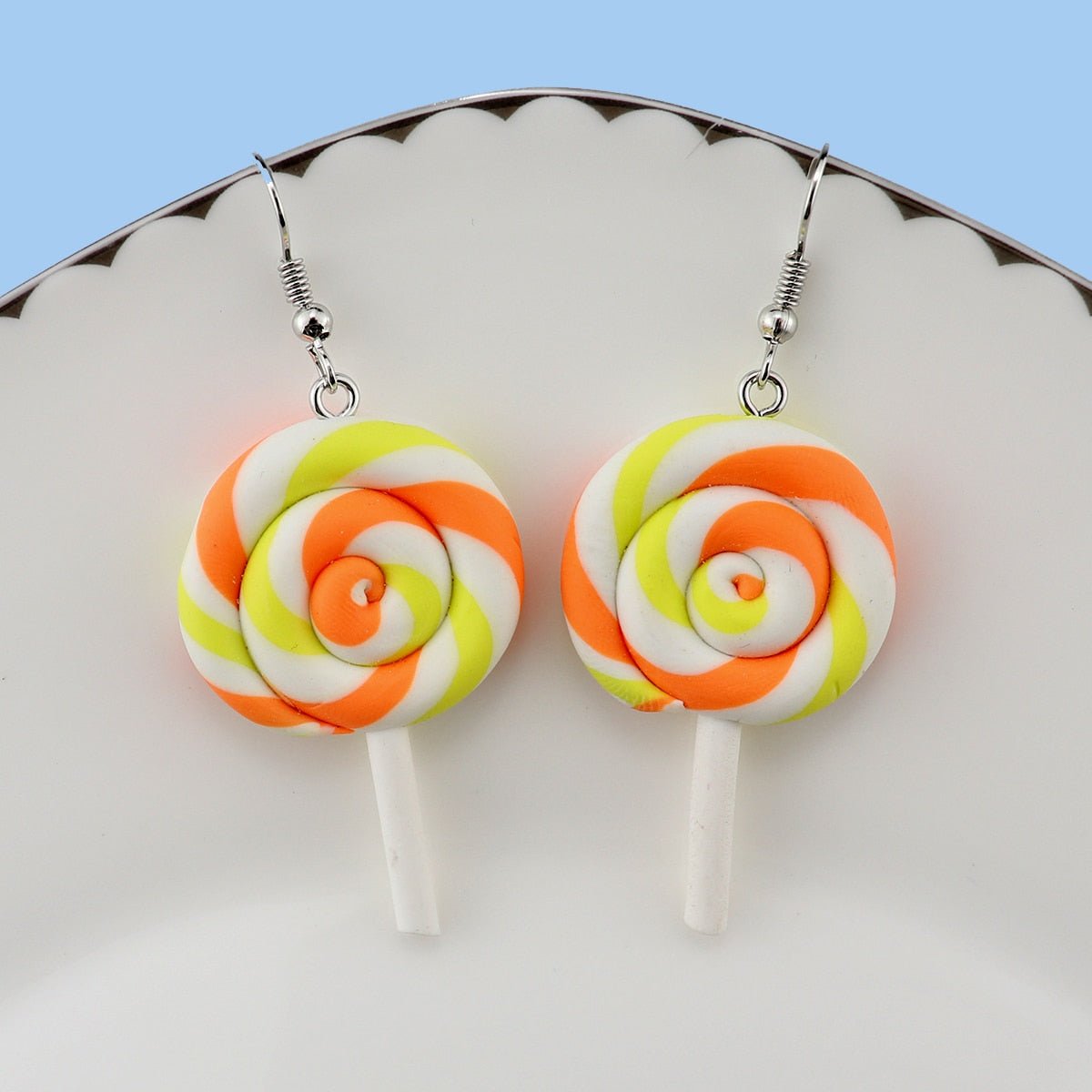 Rainbow Lollipop Drop Earrings silver C