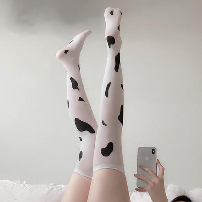 Kawaii Cow Spots Stockings