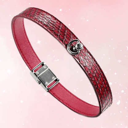 Snake Red Leather BDSM Collar
