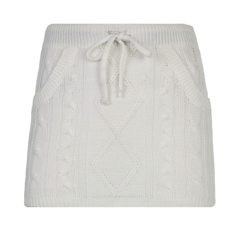 Kawaii Knitted Skirt White