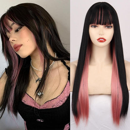 Pink and Black Wig 1B/30HL 24inches
