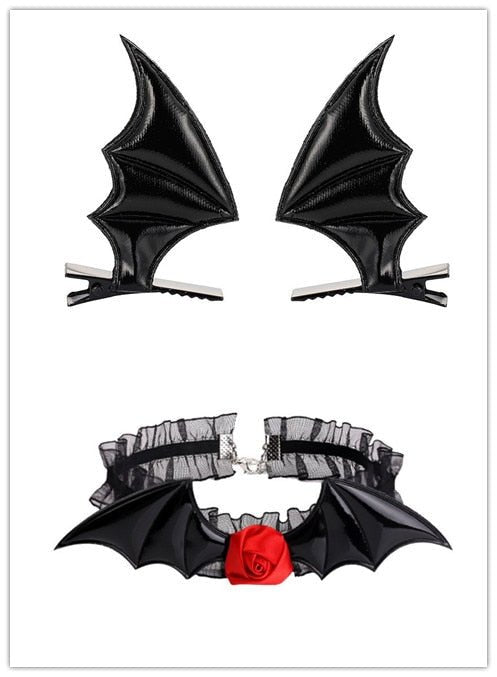 Sexy Lace Bat Wings Choker 06