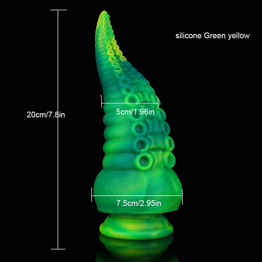 Large Silicone Tentacle Dildo (Colors) Silicone Green B