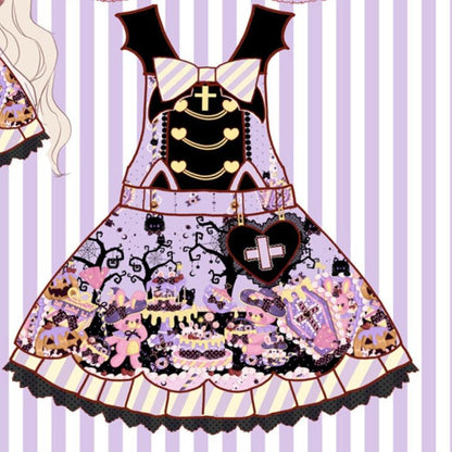 Victorian Pastel Goth Lolita Dress B Only Strap Dress One Size