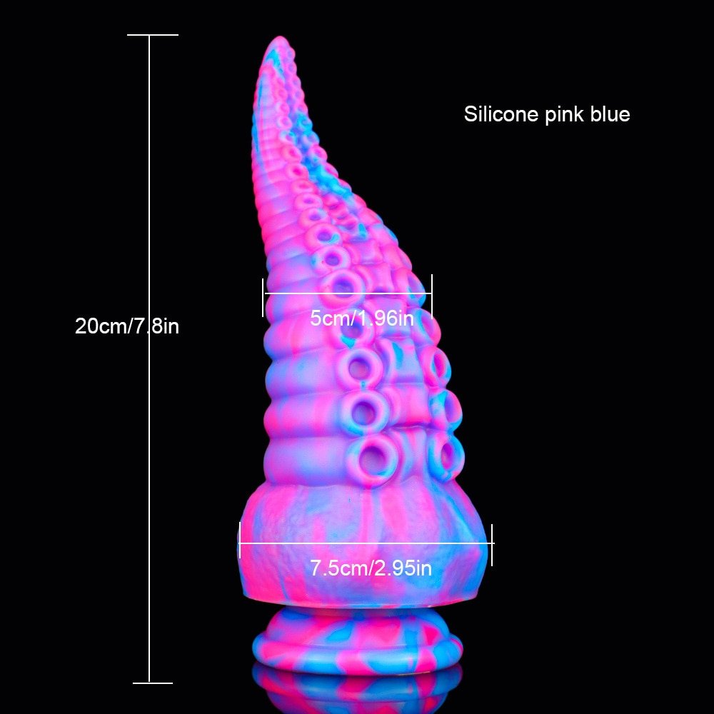 Large Silicone Tentacle Dildo (Colors) Silicone Pink blue