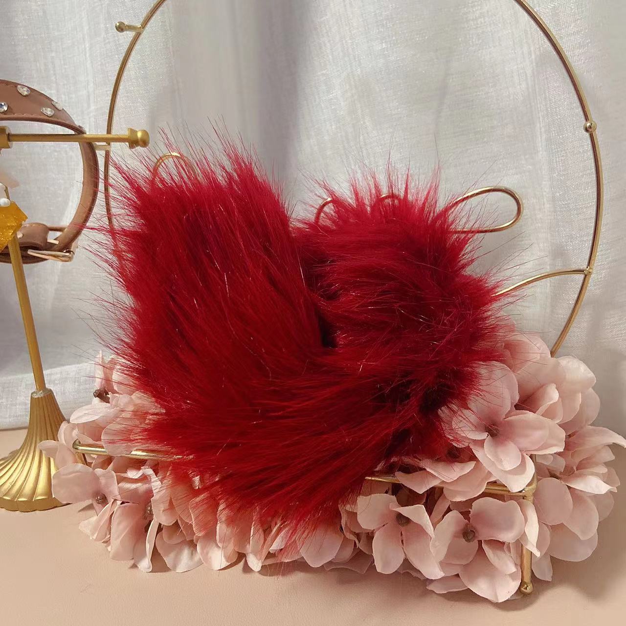 Wine Red Rabbit Ears tail