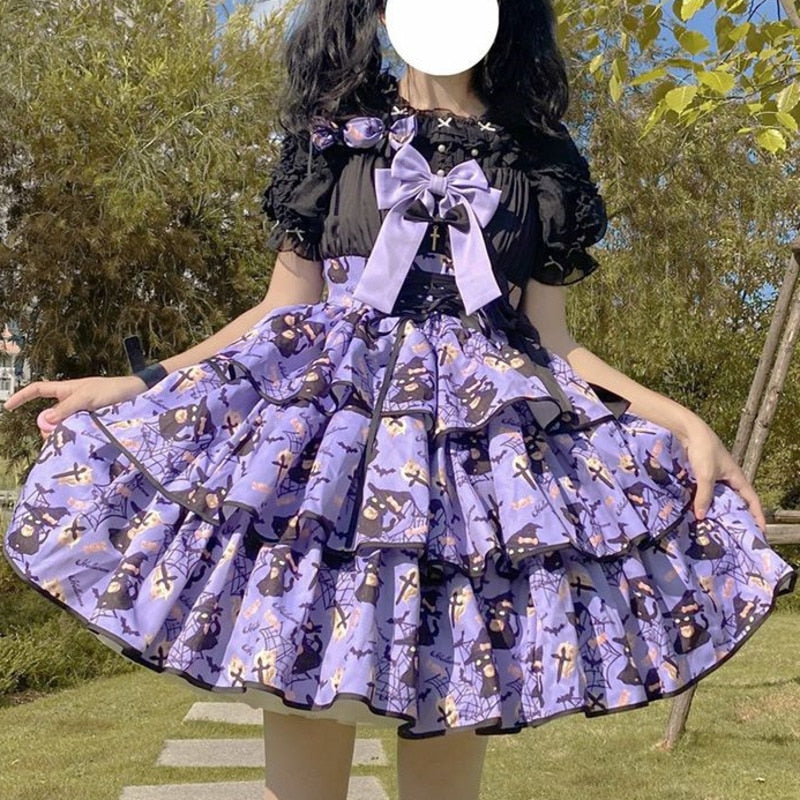 Pretty Pastel Goth Lolita Dress (Colors) Purple