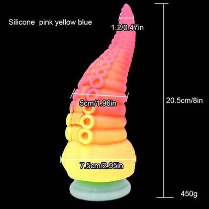 Large Silicone Tentacle Dildo (Colors) Silicone pink yellow