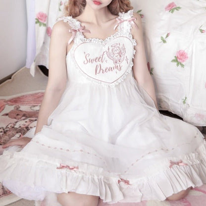 Sweet Lolita Princess Silk Cotton Dress White
