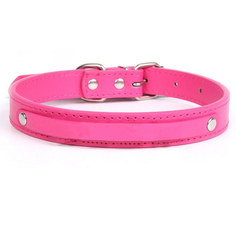 Sexy Slave Leather Collar (Colors) Rose Red SLAVE