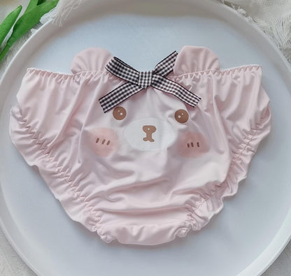 Kawaii Bear Panties with Bows Pink 1pc