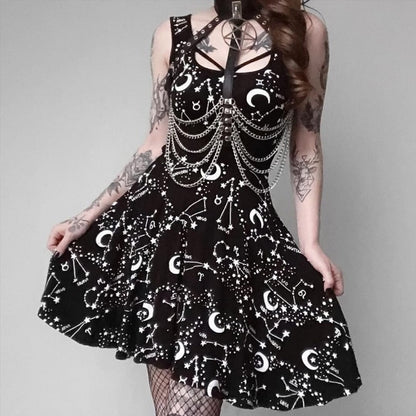 Moon Stars Dark Lolita Gothic Dress