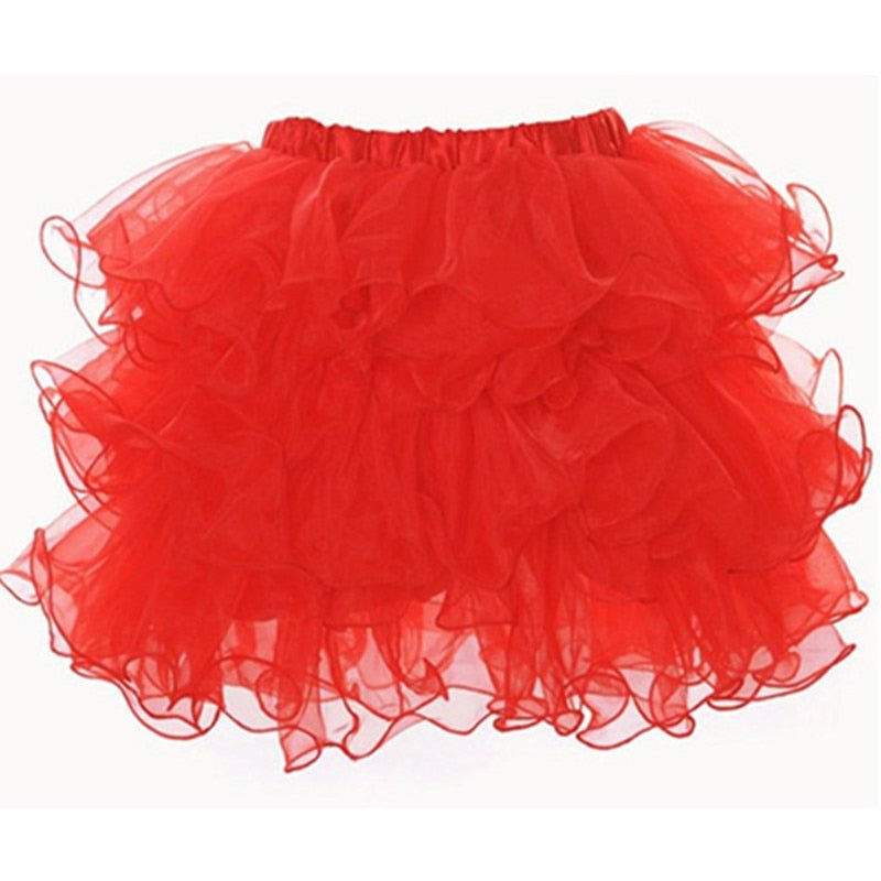 Kawaii Tutu Skirt Burlesque Mini Red
