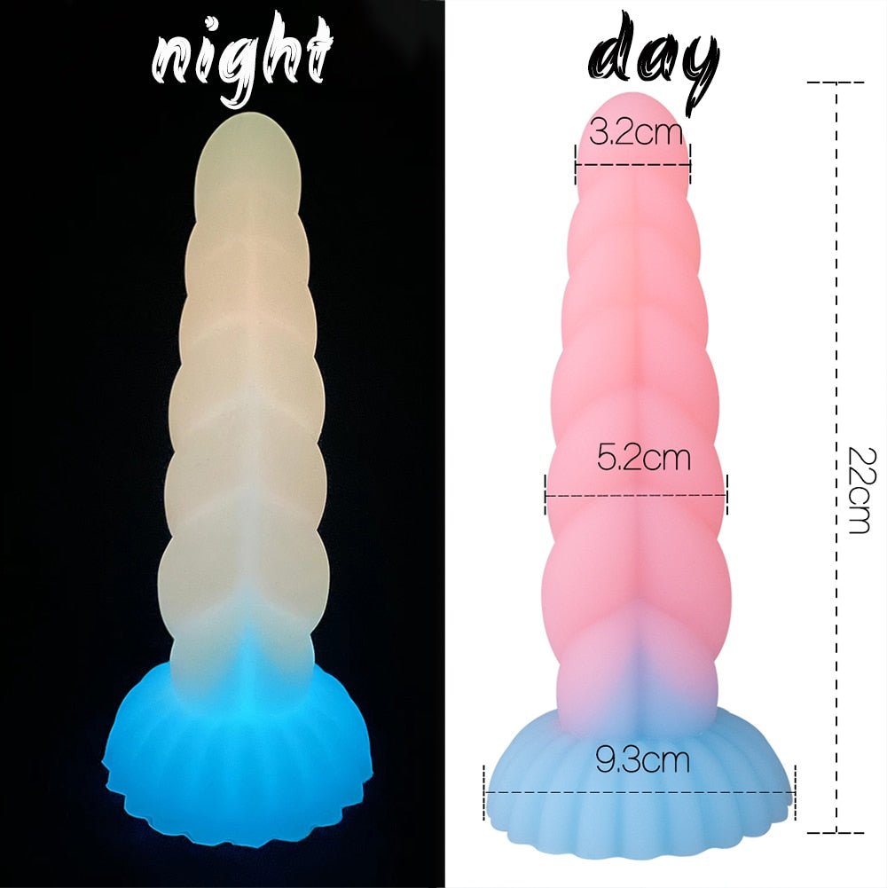 Luminous Dildo Soft Silicone Suction Cup L Pink 22cm