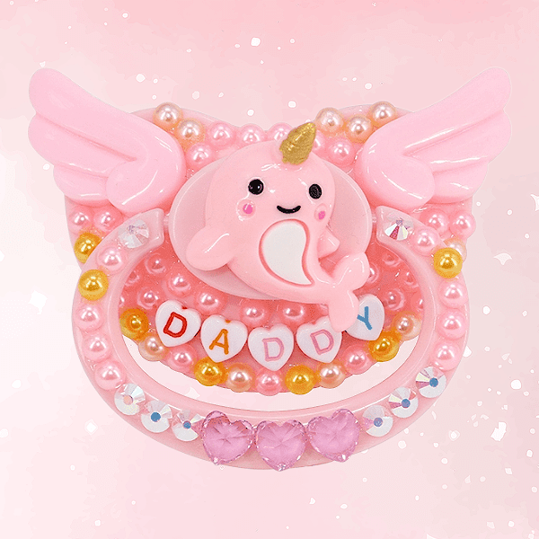 Pink 'Daddy' Handmade Adult Pacifier - Puppy's Aesthetics