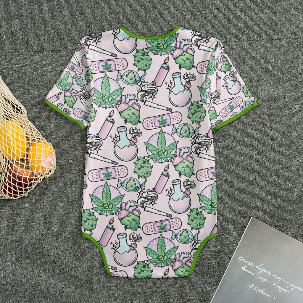 Cute Cannabis Pink Adult SnappieSuit - Puppy's Aesthetics