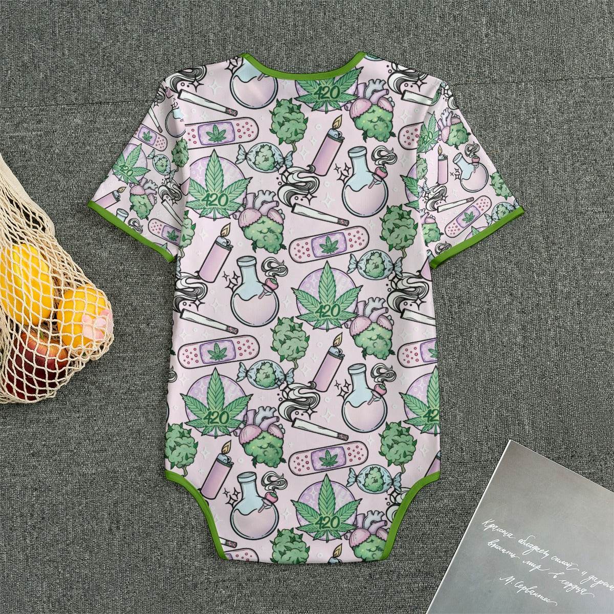 Cute Cannabis Pink Adult SnappieSuit - Puppy's Aesthetics