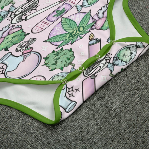 Cute Cannabis Pink Adult CuddleSuit - Puppy's Aesthetics
