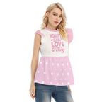 'Mommy's Little Love Bug' Pink Ruffle Blouse - Puppy's Aesthetics