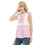 'Mommy's Little Love Bug' Pink Ruffle Blouse - Puppy's Aesthetics
