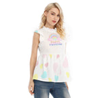 'Pastel Princess' Pastel Hearts Ruffle Blouse - Puppy's Aesthetics