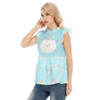 Pretty Pastel Unicorn Rainbow Ruffle Blouse - Puppy's Aesthetics